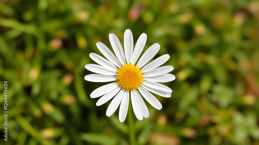 Fototapeta premium Common daisy blossom isolated on transparent background