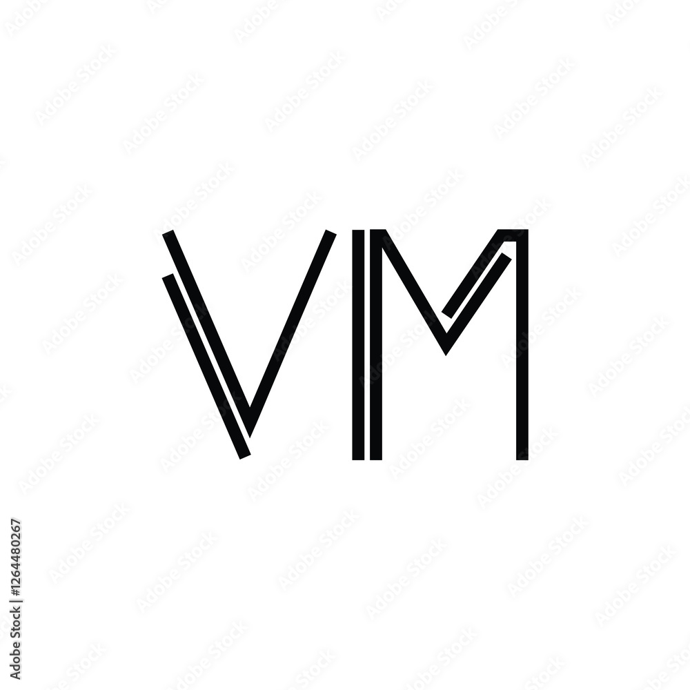 VM monogram logo design letter text name symbol monochrome logotype alphabet character simple logo VM monogram logo design letter text name symbol monochrome logotype alphabet character simple logo
