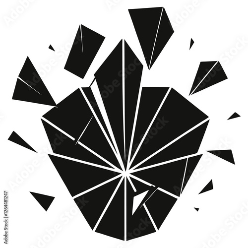 vector of a shattered glass shard silhouette