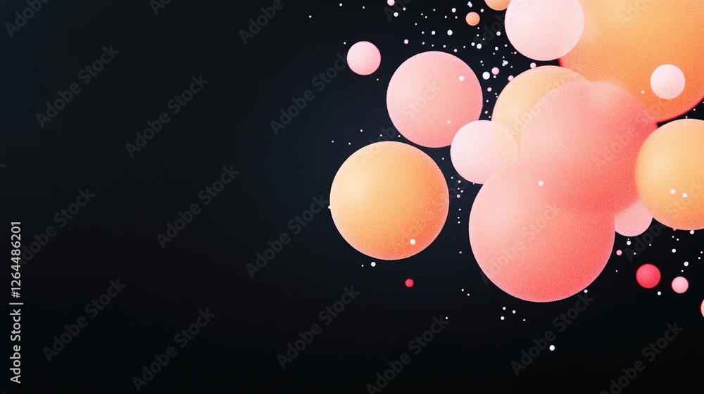Abstract composition of colorful spheres floating against a dark background, evoking creativity