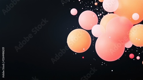 Obraz na płótnie Abstract composition of colorful spheres floating against a dark background, evoking creativity w salonie