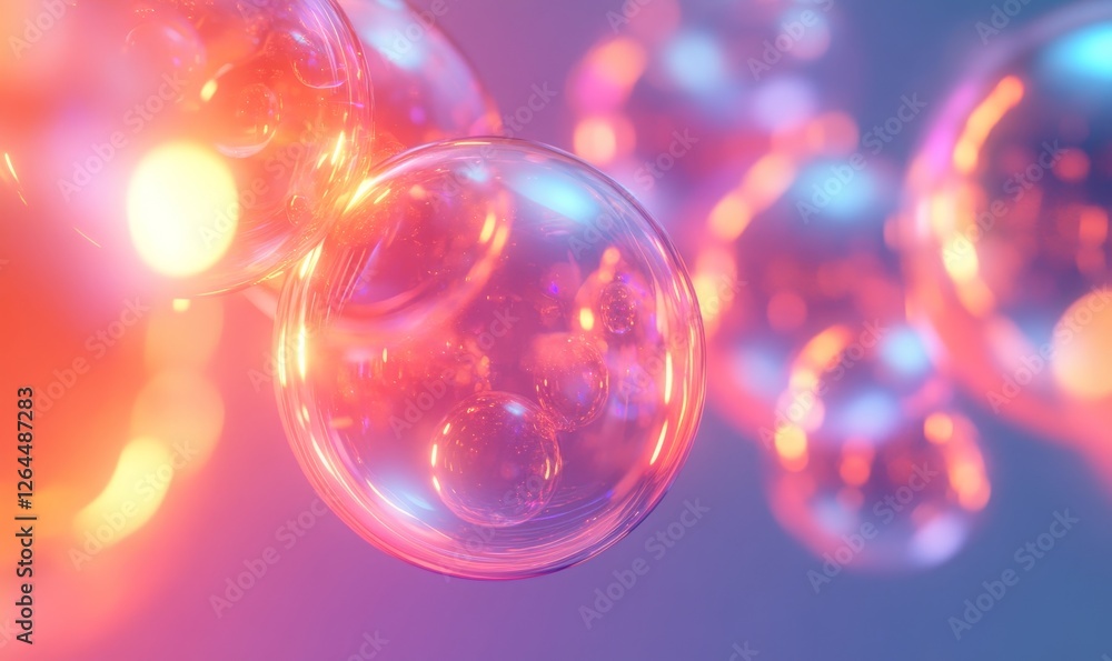 Abstract translucent geometric orbs forming glowing wave patterns. Branding and advertising-ready, Generative AI Abstract translucent geometric orbs forming glowing wave patterns. Branding and advertising-ready, Generative AI