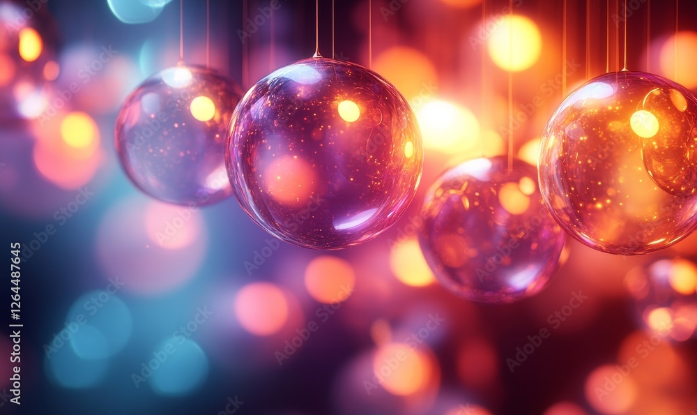 Abstract translucent geometric orbs forming glowing wave patterns. Branding and advertising-ready, Generative AI Abstract translucent geometric orbs forming glowing wave patterns. Branding and advertising-ready, Generative AI