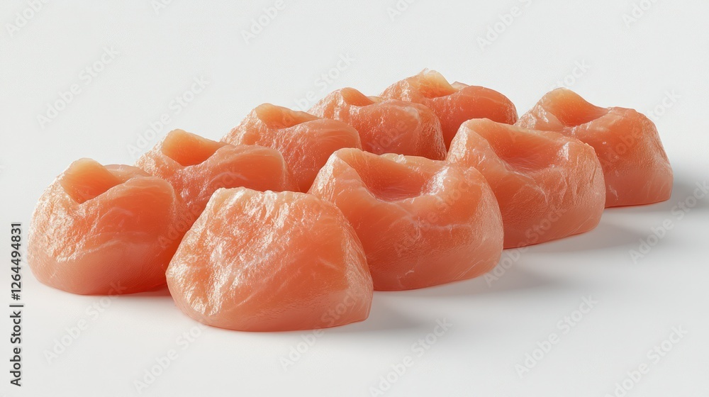Pink Gummy Candy: Close-up of a row of eight pink gummy candies, their soft, chewy texture glistening under studio lights. These treats capture the playful essence of childhood indulgence. Pink Gummy Candy: Close-up of a row of eight pink gummy candies, their soft, chewy texture glistening under studio lights. These treats capture the playful essence of childhood indulgence.