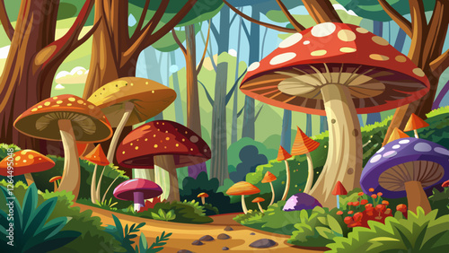 mushrooms forest nature season close