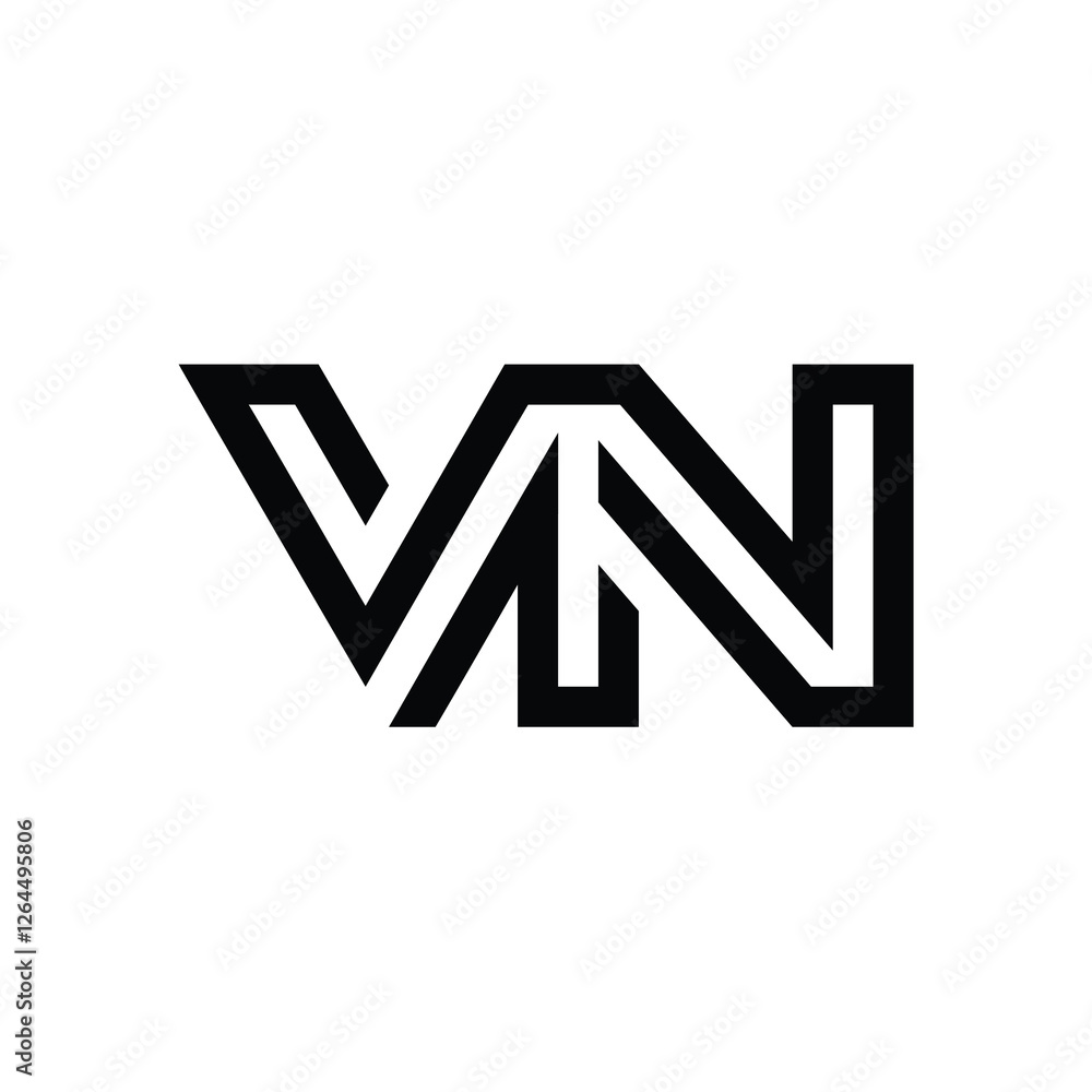 VN monogram logo design letter text name symbol monochrome logotype alphabet character simple logo VN monogram logo design letter text name symbol monochrome logotype alphabet character simple logo