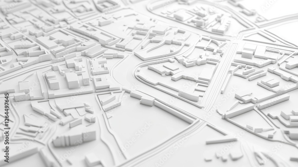 Fototapeta premium Gray color 3d map on white background
