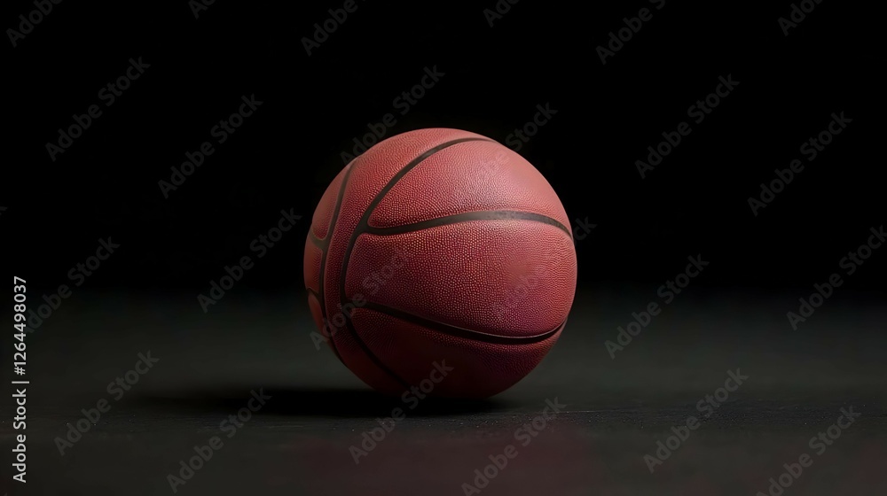 Obraz premium Red Basketball On Dark Background