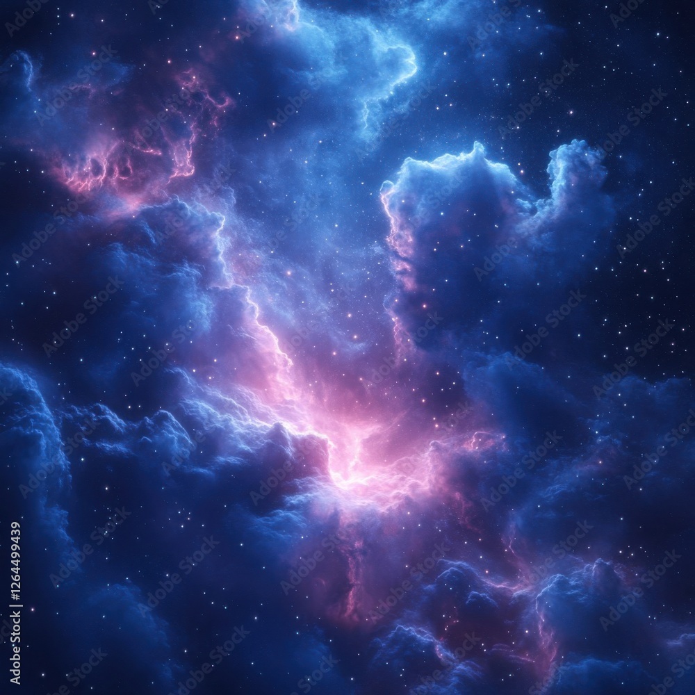 Fototapeta premium Beautiful Colorful Clouds and Stars in Outer Space at Night