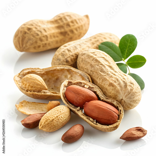 Wallpaper Mural golden crunch and natural goodness of fresh peanuts on a white background Torontodigital.ca