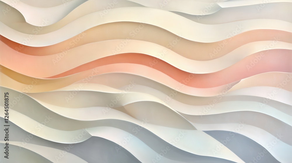 Obraz premium Serene abstract wavy lines in pastel tones flow gracefully, creating an artistic texture that exudes calmness and elegance