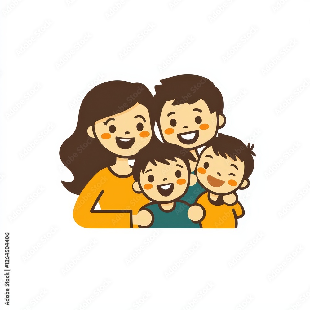 Design of happy family icon logo illustration isolated on white background Design of happy family icon logo illustration isolated on white background