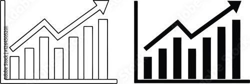 Financial Growth Charts Upward Trend, Progress, Success Metrics