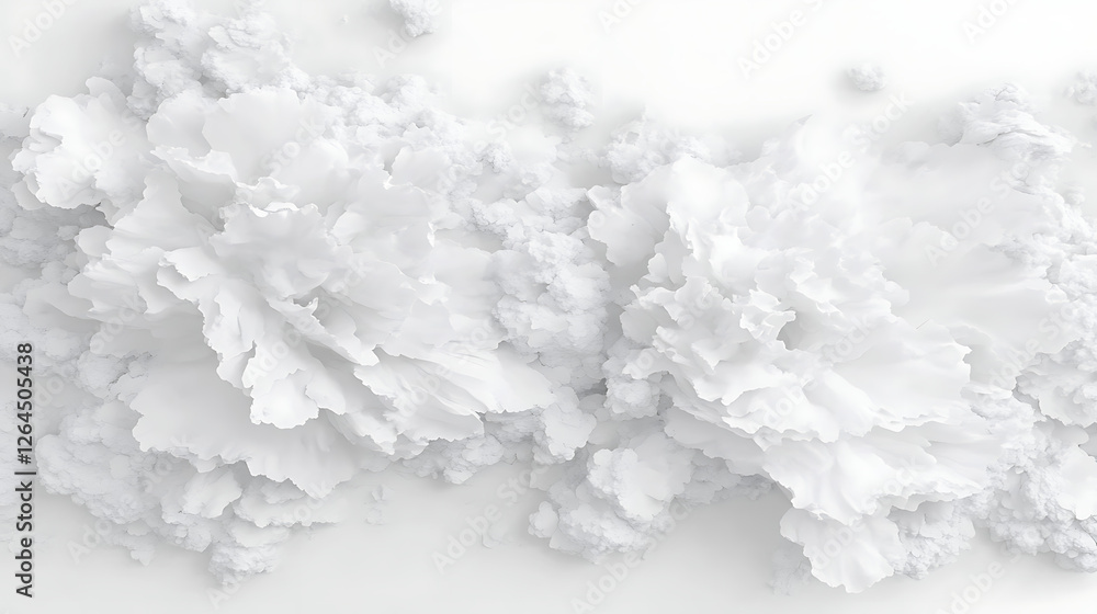Fototapeta premium Ethereal White Floral Composition Modern Abstract Petal Arrangement Delicate Surface Treatment Artistic Creation