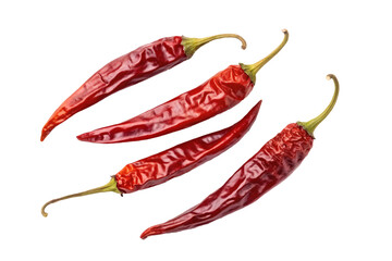 Deken met foto Hete pepers Four dried red chili peppers with wrinkled skin. Spicy food, culinary, seasoning  © Anna