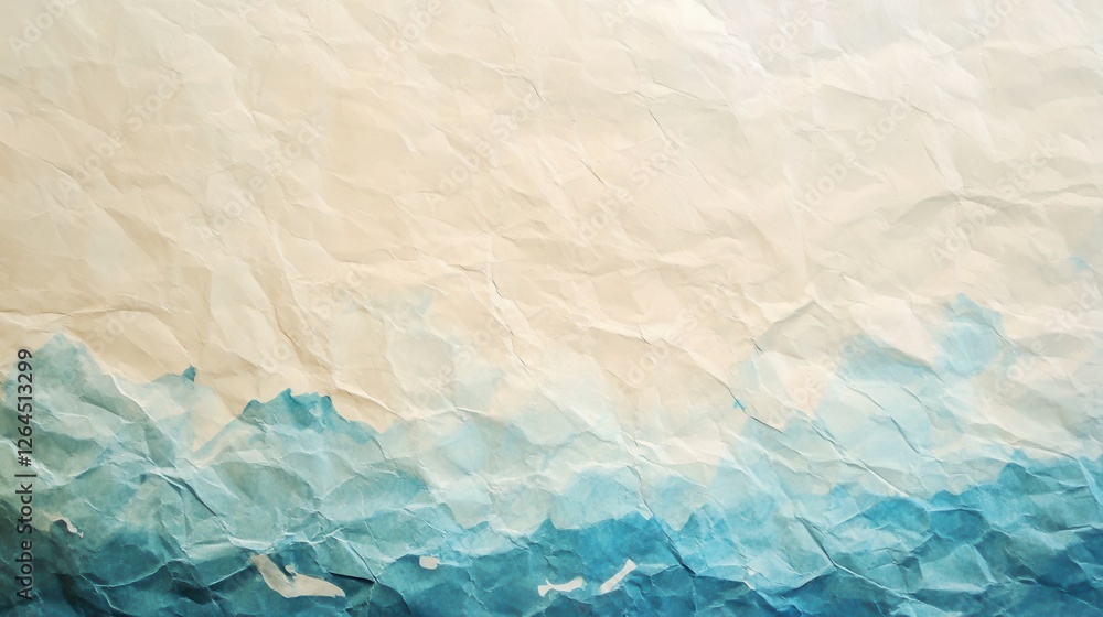 Obraz premium Crumpled paper texture, blue gradient, background, design