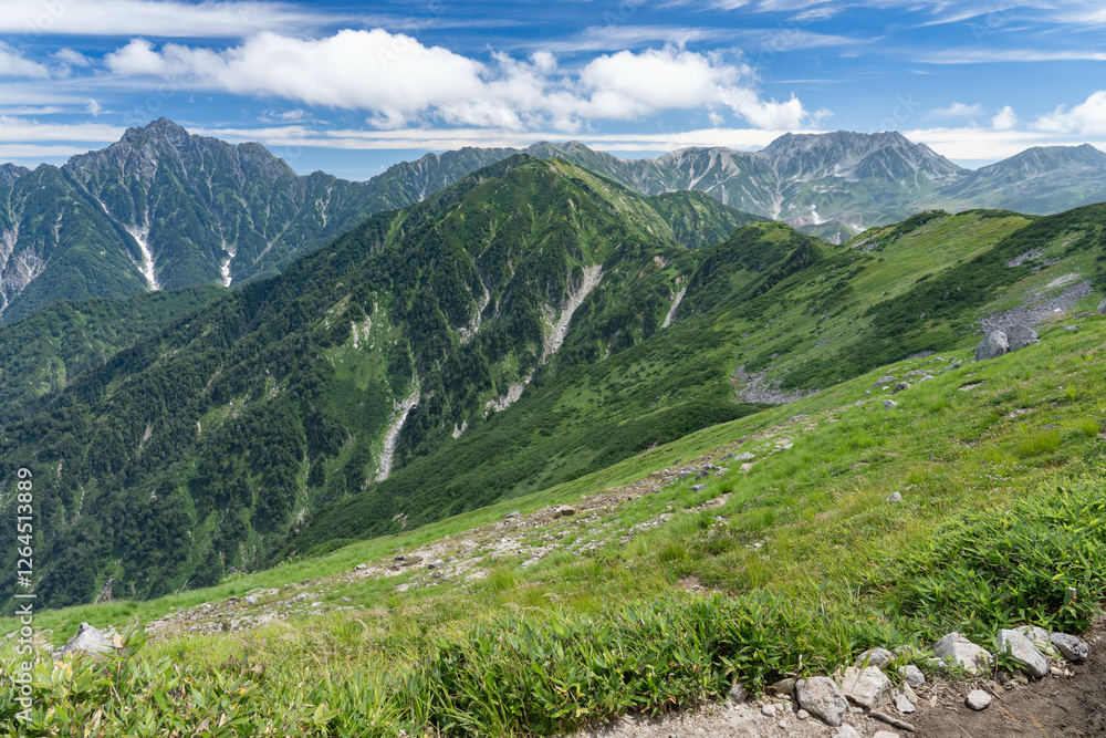 Obraz premium 大日岳から剱岳・立山を眺める