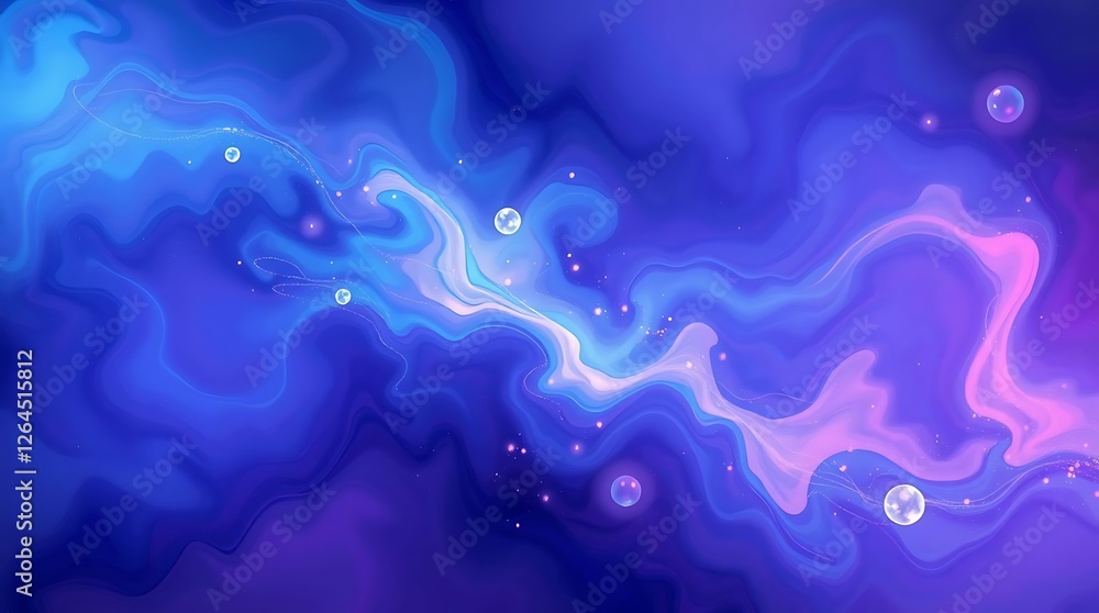 High-resolution abstract background image featuring swirling nebula-like formations in vibrant blues, purples, and pinks, rendered in a digital painting style with a focus on sm (3).