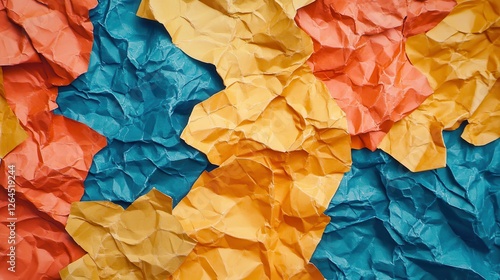 Wallpaper Mural Crumpled paper texture, vibrant colors, background blur, design element Torontodigital.ca