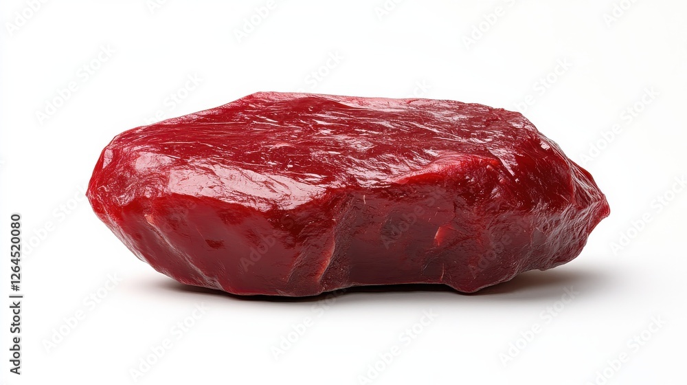 Fresh raw steak with rich red color, isolated on a white background. Fresh raw steak with rich red color, isolated on a white background.