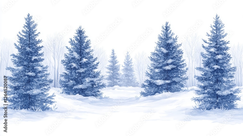 Serene Winter Wonderland Snowy Spruce Forest Frosty Treescape Peaceful Holiday Season Background Serene Winter Wonderland Snowy Spruce Forest Frosty Treescape Peaceful Holiday Season Background