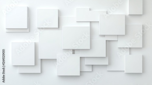 Wallpaper Mural Abstract geometric white squares on a minimalist background, creating a modern visual effect. Torontodigital.ca