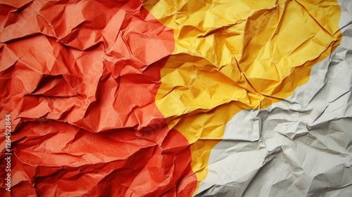 Wallpaper Mural Crumpled red, yellow, white paper texture background Torontodigital.ca