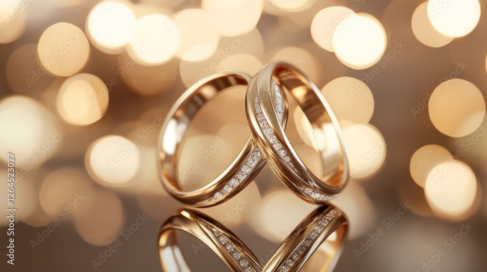 Golden Wedding Rings with Diamond Accents Golden Wedding Rings with Diamond Accents