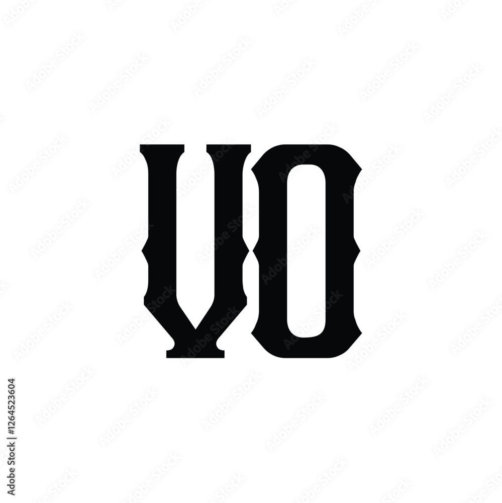 VO monogram logo design letter text name symbol monochrome logotype alphabet character simple logo