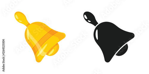 Notification bell icon in flat style. Incoming inbox message vector illustration on isolated background. Ringing bell sign business concept.