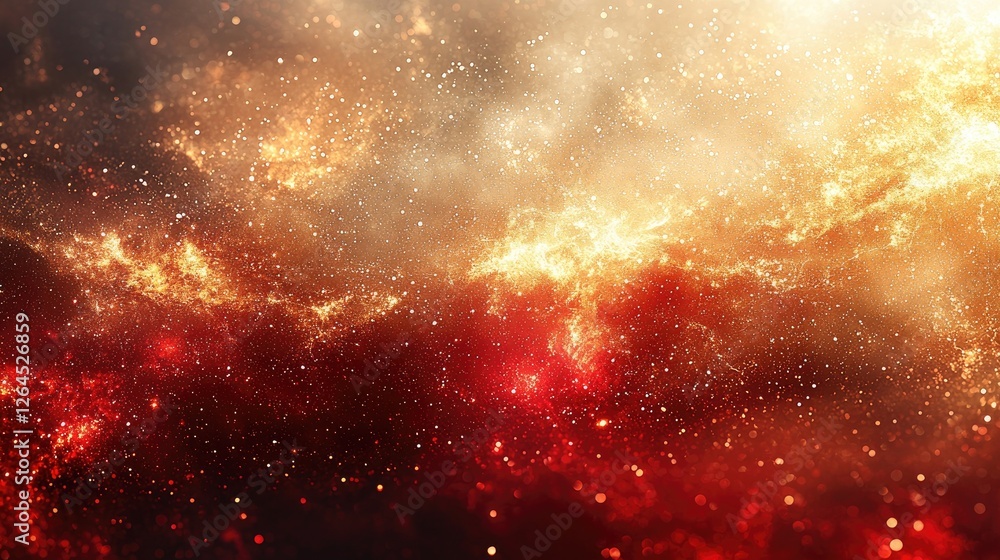 Naklejka premium Stunning cosmic landscape showcasing vibrant swirling clouds of gas and stars in space