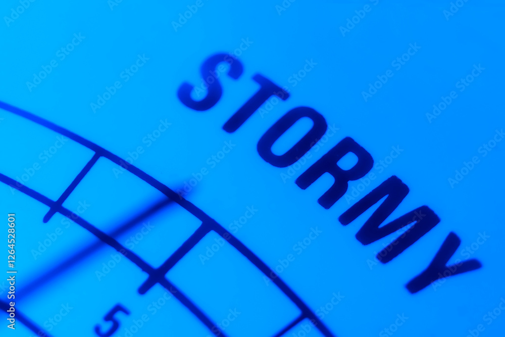 Stormy Word Only Weather Clock Macro Closeup Storm Copy Space Idea Stormy Word Only Weather Clock Macro Closeup Storm Copy Space Idea