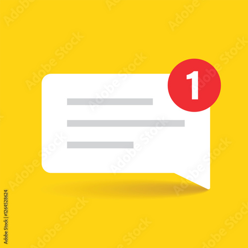 New message icon in flat style. Incoming inbox email vector illustration on isolated background. Bubble notification sign business concept.