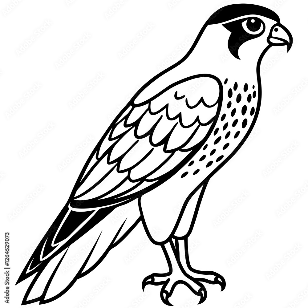 Peregrine Falcon silhouette white background Peregrine Falcon silhouette white background