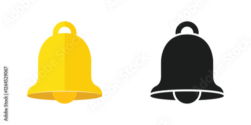 Notification bell icon in flat style. Incoming inbox message vector illustration on isolated background. Ringing bell sign business concept.