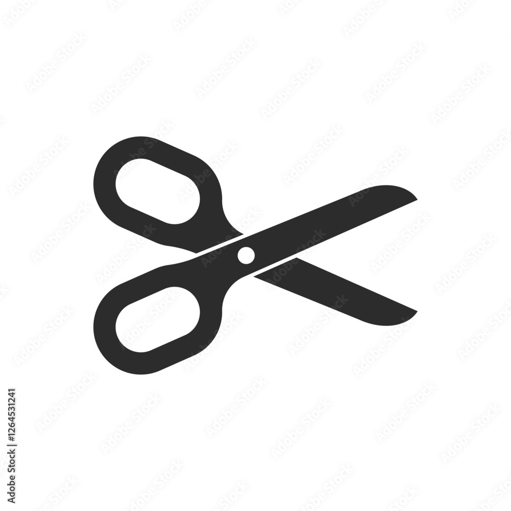 Scissor icon in flat style. Cutting hair equipment vector illustration on isolated background. Hairdressing sign business concept.