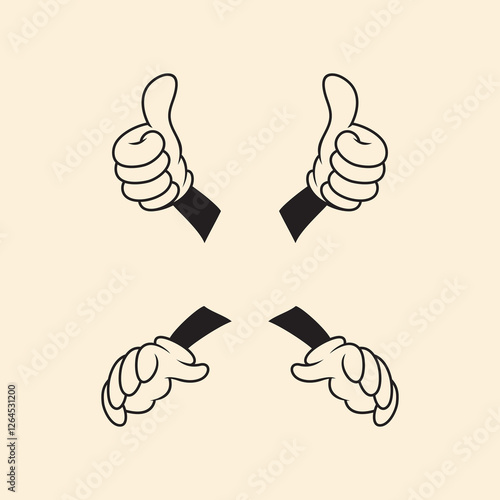 vector set of cartoon arm and cartoon gesture, vector set of cartoon arm on isolated background. hand gesture vector icon set