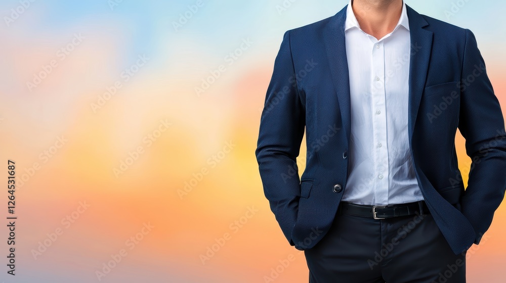 Confident businessman in formal suit, a portrait of professional success in the corporate world Confident businessman in formal suit, a portrait of professional success in the corporate world