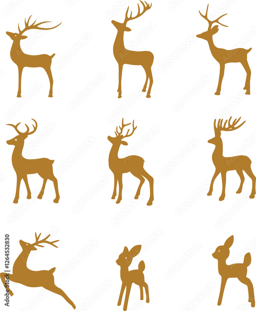 Pixel perfect icon set. Silhouette of a deer buck face white or transparent background. Pixel perfect icon set. Silhouette of a deer buck face white or transparent background.
