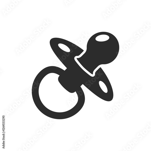 Baby pacifier icon in flat style. Nipple for newborn child vector illustration on isolated background. Soother sign business concept.
