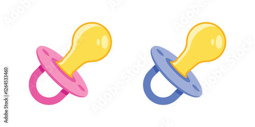 Baby pacifier icon in flat style. Nipple for newborn child vector illustration on isolated background. Soother sign business concept.