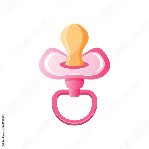 Baby pacifier icon in flat style. Nipple for newborn child vector illustration on isolated background. Soother sign business concept.