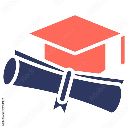 Diploma glyph color icon