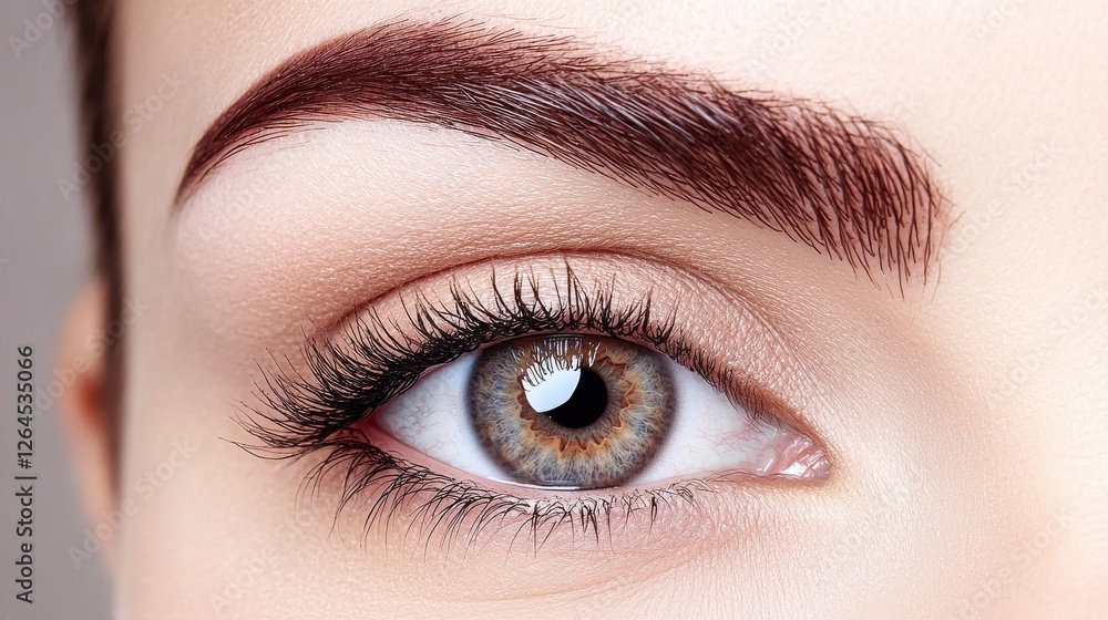 Obraz premium Eyebrow fashion thick enhancement concept. Naturally Thick and Voluminous Eyebrows in Captivating Shades