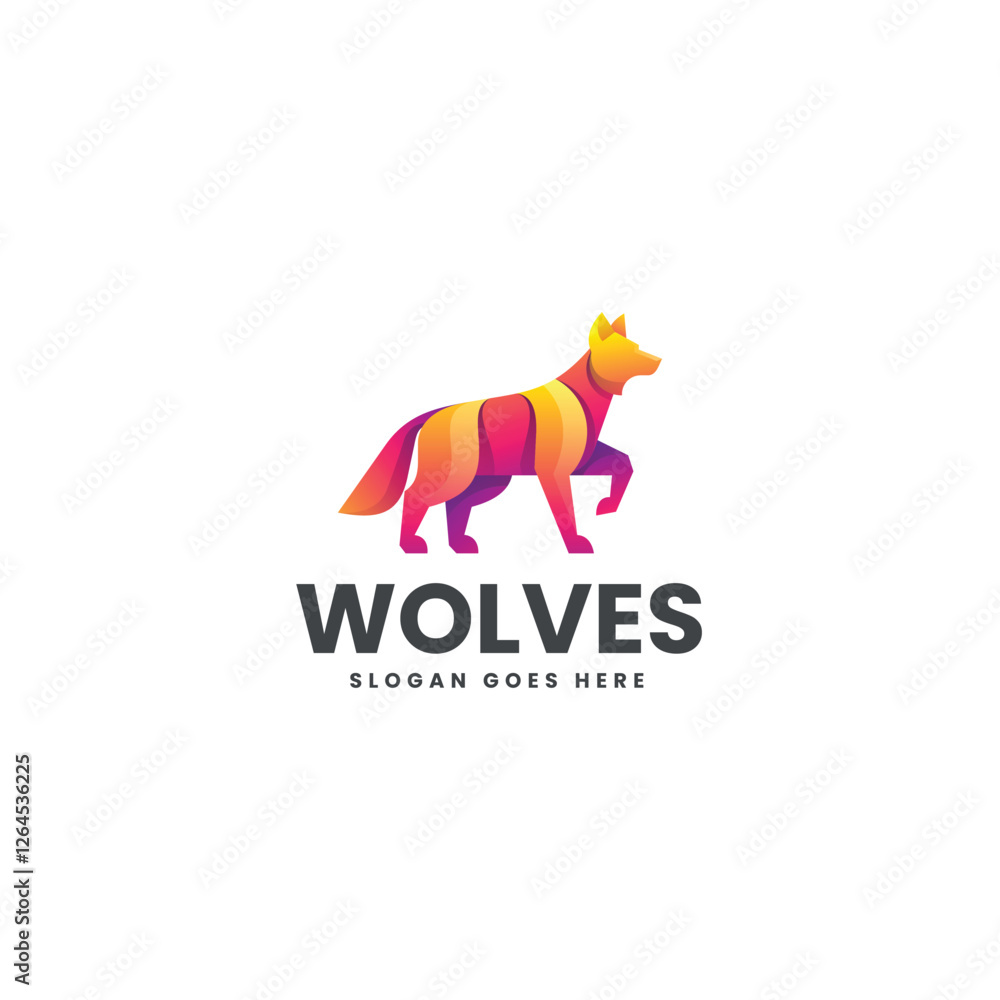 Wolves Gradient Colorful Logo Wolves Gradient Colorful Logo