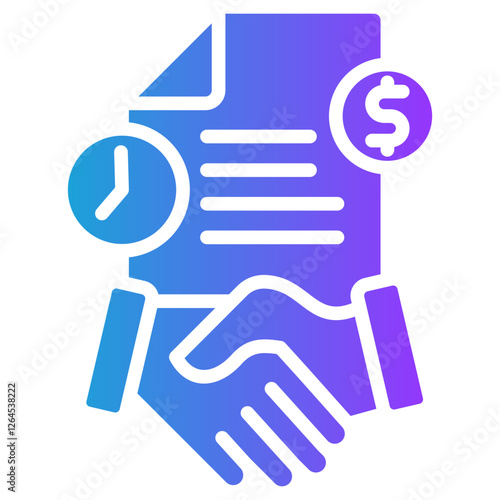 Employment Contract glyph gradient icon