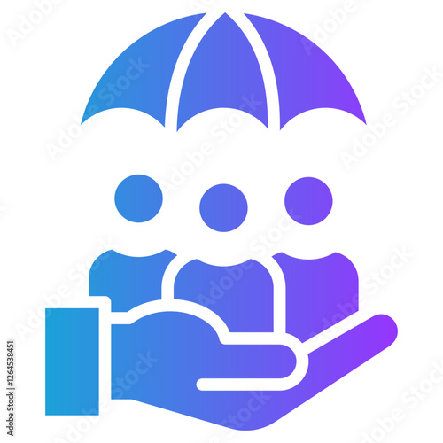 Social Security glyph gradient icon