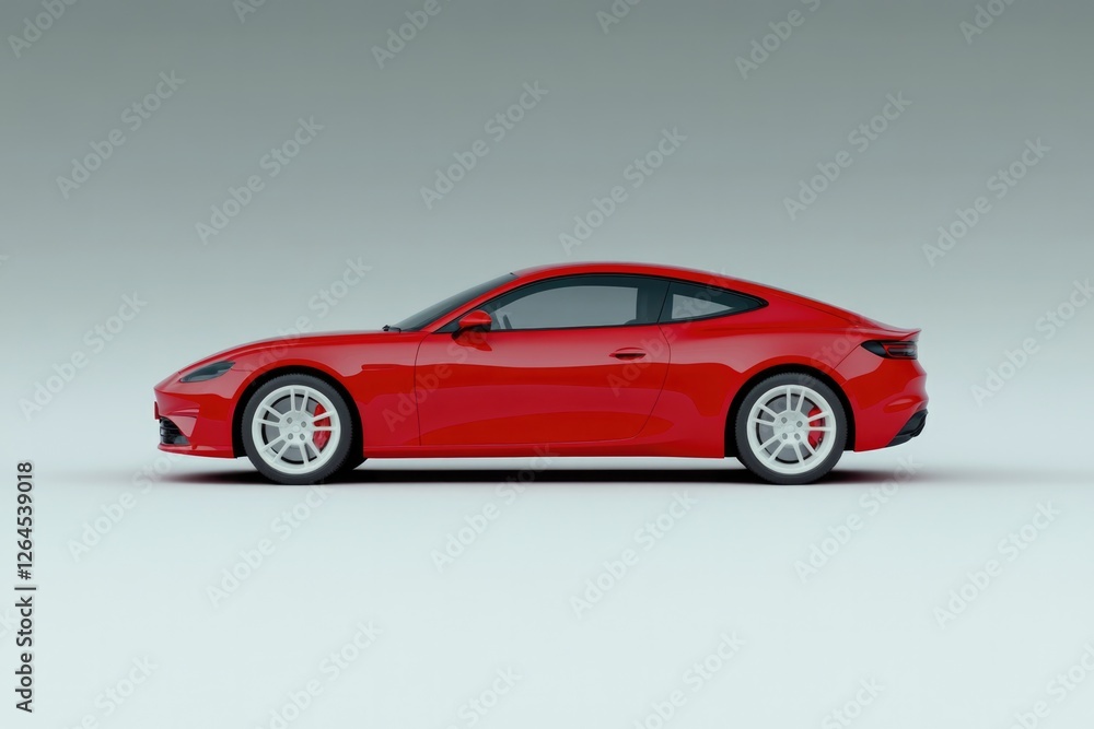 Sleek red coupe showcases modern design with smooth curves and s Sleek red coupe showcases modern design with smooth curves and s