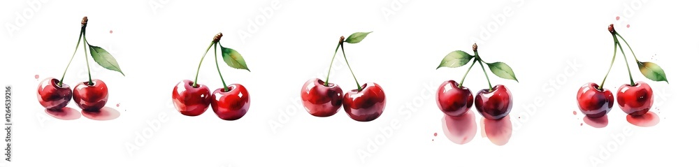 Obraz premium watercolor cherries (png)