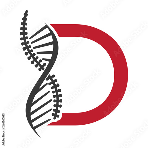 Initial Letter D Spin Therapy Logo, Orthopedic Symbol For Medical and Healthcare Icon